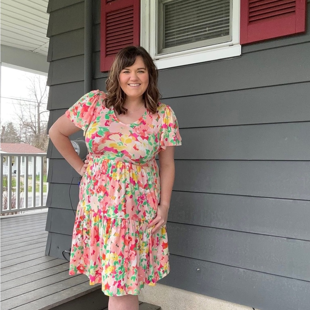 Floral Multicolor Women's Dress